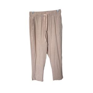 Aritzia Babaton Linen Blend Cropped Pants Peachy Beige Size M